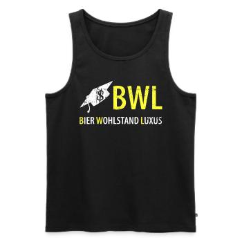 BWL - Männer Premium Bio Tank Top - Schwarz - Vorne - AI Model Male 178 light (178cm)