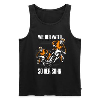 Wie der Vater so der Sohn Motocross Vatertag - Männer Premium Bio Tank Top - Schwarz - Vorne - Michal (187cm)