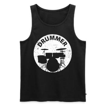 Drummer Drum Drum Drums - Men's Premium Organic Tank Top - black - Front - AI Model Male 178 light (178cm)