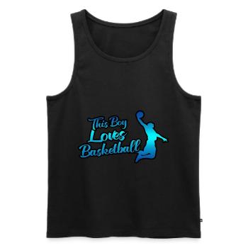 Dieser Junge liebt Basketball - Männer Premium Bio Tank Top - Schwarz - Vorne - Michal (187cm)