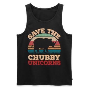 Retro Vintage Sunset Save The Chubby Unicorns - Men's Premium Organic Tank Top - black - Front - AI Model Male 178 light (178cm)