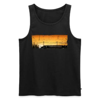 Zug Eisenbahn Eisenbahner trains drivers - Men's Premium Organic Tank Top - black - Front - AI Model Male 178 light (178cm)