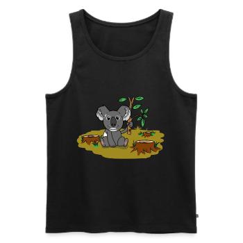 Koala Bear Australie Bien-être animal Conservation de la nature Climat - Débardeur bio Premium Homme - noir - Devant - AI Model Male 178 light (178cm)