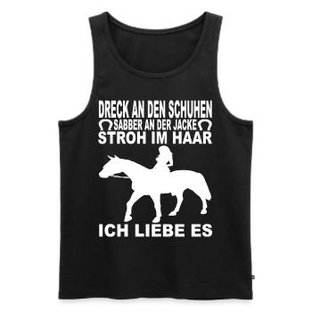 Reiten Reiterrinnen Reitsport Reitverein Reiter - Männer Premium Bio Tank Top - Schwarz - Vorne - Michal (187cm)