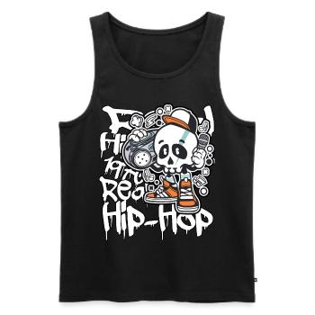 Hip Hop Totenschädel Totenkopf Graffiti Skater - Männer Premium Bio Tank Top - Schwarz - Vorne - Michal (187cm)
