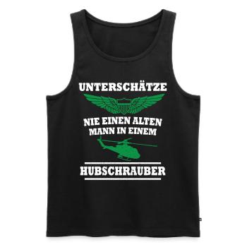 Alter Hubschrauber Pilot Helicopter Pilot - Männer Premium Bio Tank Top - Schwarz - Vorne - Michal (187cm)