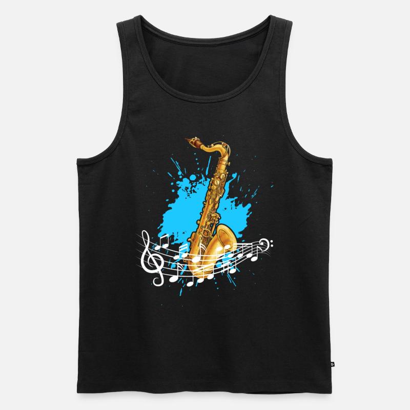 Saxophon - Männer Premium Bio Tank Top - Schwarz