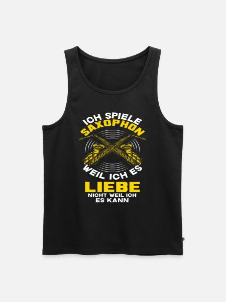 Saxophon Liebe - Männer Premium Bio Tank Top - Schwarz