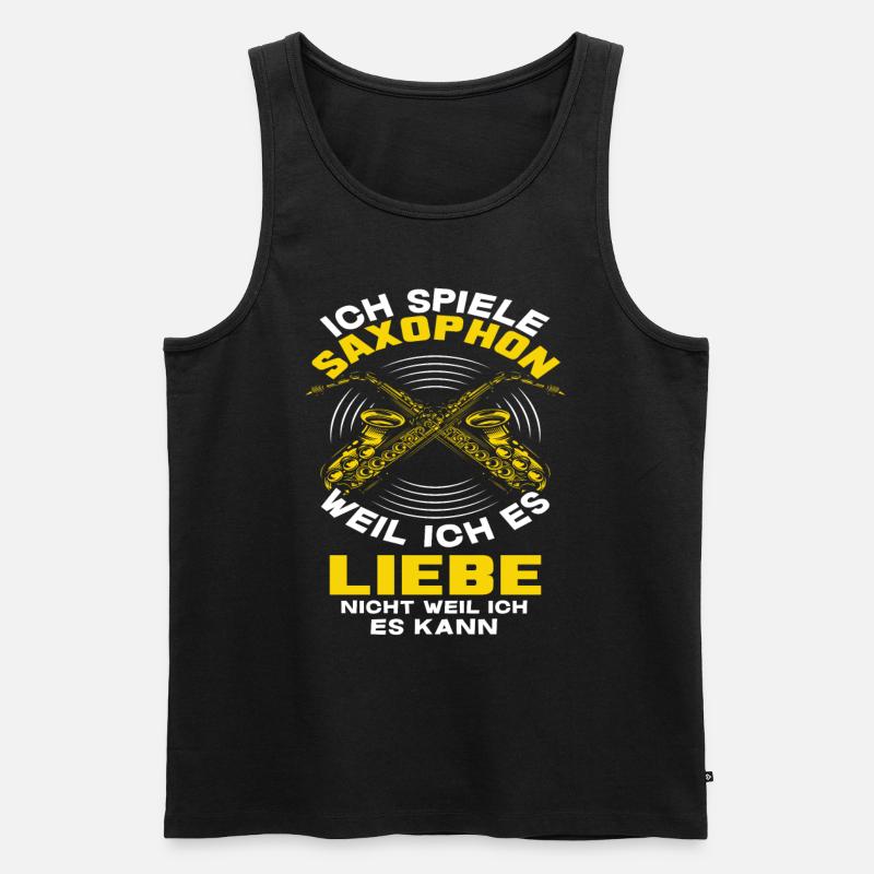 Saxophon Liebe - Männer Premium Bio Tank Top - Schwarz