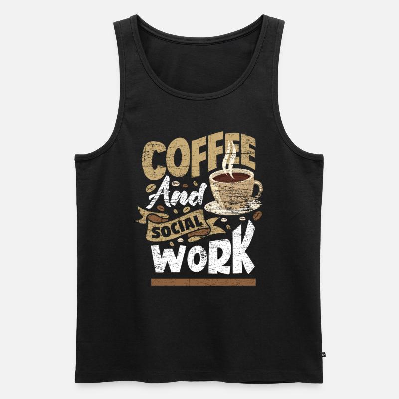 Kaffee Soziale Arbeit - Männer Premium Bio Tank Top - Schwarz