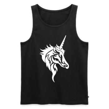 Licorne cool - Débardeur bio Premium Homme - noir - Devant - AI Model Male 178 light (178cm)