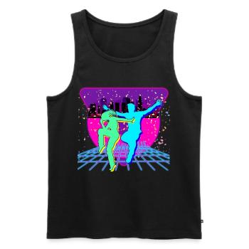 80er Party - Männer Premium Bio Tank Top - Schwarz - Vorne - Michal (187cm)