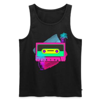 80s party - Men's Premium Organic Tank Top - black - Front - Michal (187cm)