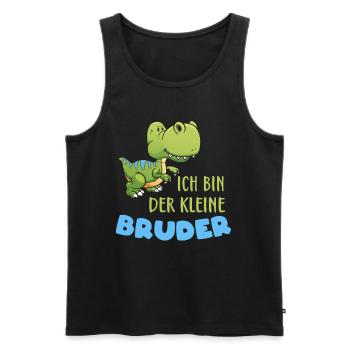 Cadeaux frères et soeurs Little Brother Dino T Rex - Débardeur bio Premium Homme - noir - Devant - Michal (187cm)
