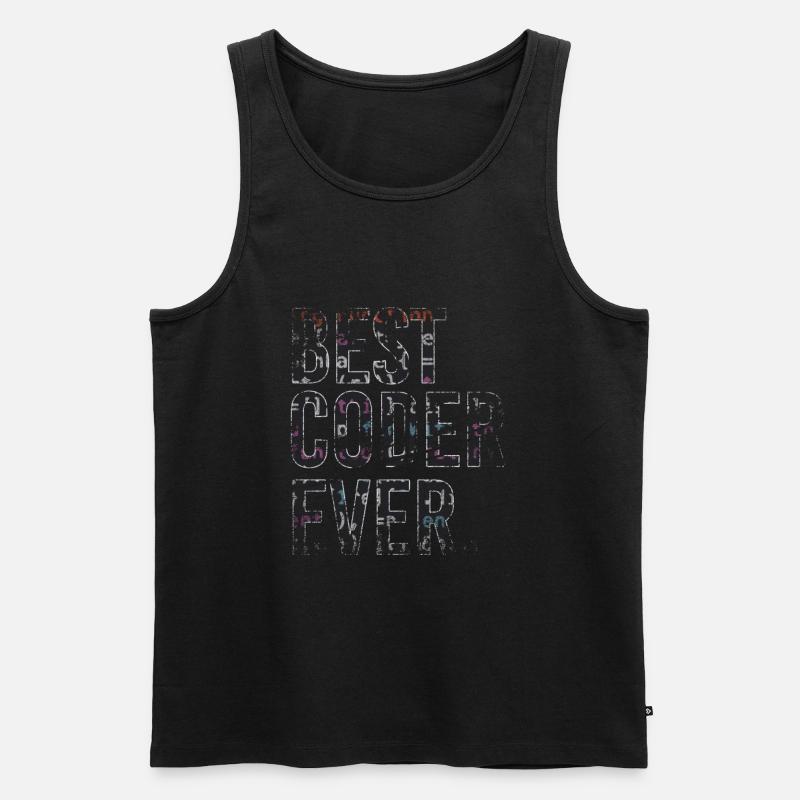 Best Coder Ever Coding - Männer Premium Bio Tank Top - Schwarz