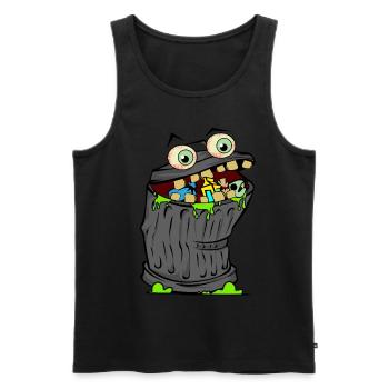 trash poubelle bande dessin animé dessin animé image enfants - Débardeur bio Premium Homme - noir - Devant - Michal (187cm)