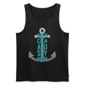 Moin north German north coast Low German - Men's Premium Organic Tank Top - black - Front - AI Model Male 178 light (178cm)
