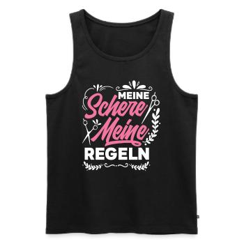 Friseurin - Männer Premium Bio Tank Top - Schwarz - Vorne - Michal (187cm)