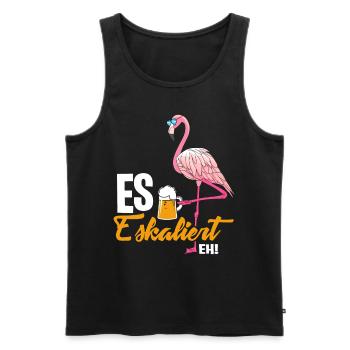 Flamingo Eskaliert - Männer Premium Bio Tank Top - Schwarz - Vorne - Michal (187cm)