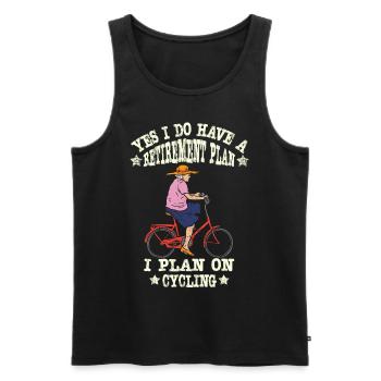 Cycliste retraité drôle pensionné cycliste - Débardeur bio Premium Homme - noir - Devant - Michal (187cm)