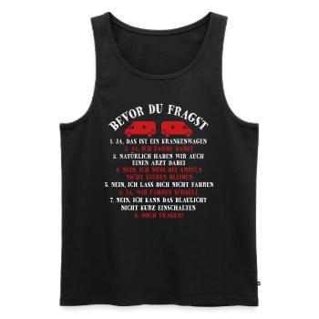 Bevor Du Fragst Sanitäter Sani Rettungsdienst - Männer Premium Bio Tank Top - Schwarz - Vorne - AI Model Male 178 light (178cm)