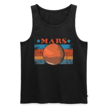 Vintage Retro Occupy Mars Space Astronaut Geschenk - Männer Premium Bio Tank Top - Schwarz - Vorne - AI Model Male 178 light (178cm)