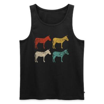 Animal de ferme âne - Débardeur bio Premium Homme - noir - Devant - AI Model Male 178 light (178cm)