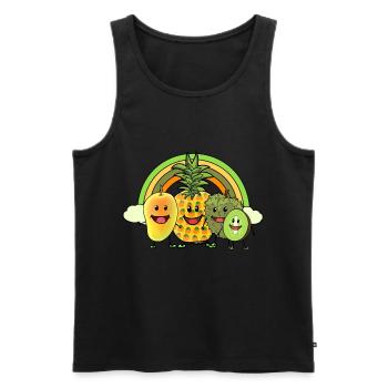 Obst Vegan Regenbogen Obst Früchte Fantasy Oase - Männer Premium Bio Tank Top - Schwarz - Vorne - AI Model Male 178 light (178cm)