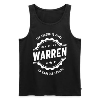 Warren Personalized Name Birthday Gift - Men's Premium Organic Tank Top - black - Front - AI Model Male 178 light (178cm)
