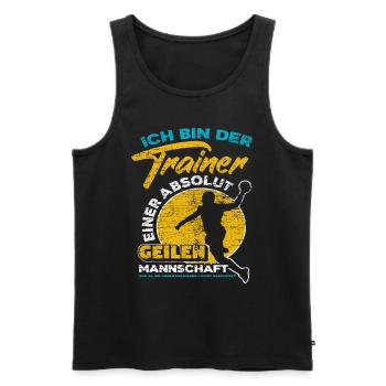 Handball Trainer - Männer Premium Bio Tank Top - Schwarz - Vorne - AI Model Male 178 light (178cm)