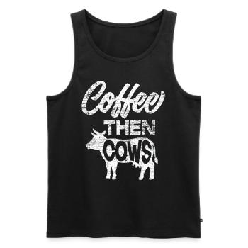cow - Men's Premium Organic Tank Top - black - Front - Michal (187cm)