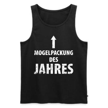 Mogelpackung des Jahrer - Männer Premium Bio Tank Top - Schwarz - Vorne - Michal (187cm)