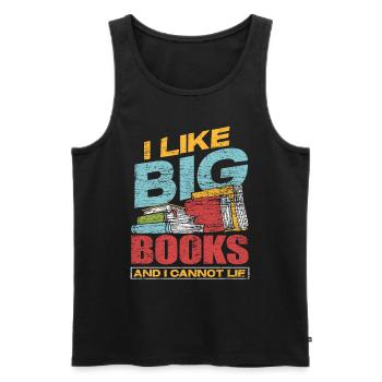 Buch Bücher - Männer Premium Bio Tank Top - Schwarz - Vorne - AI Model Male 178 light (178cm)