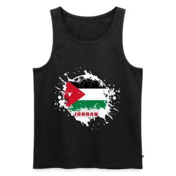 Drapeau de la Jordanie avec blob - Débardeur bio Premium Homme - noir - Devant - AI Model Male 178 light (178cm)