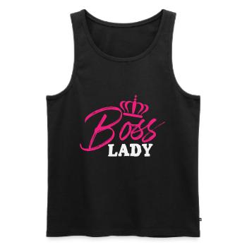 Patron Lady Womens T-shirt - Débardeur bio Premium Homme - noir - Devant - AI Model Male 178 light (178cm)