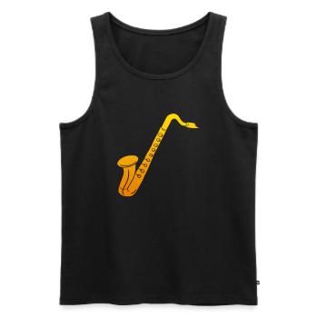 Saxofon - Männer Premium Bio Tank Top - Schwarz - Vorne - Michal (187cm)