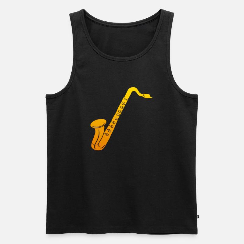 Saxofon - Männer Premium Bio Tank Top - Schwarz