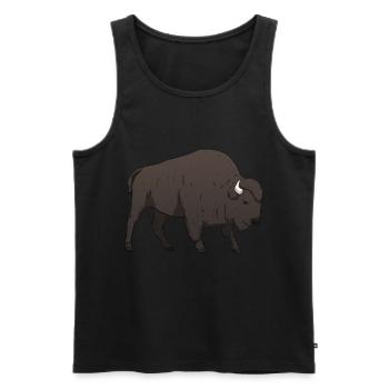 Buffle de bison - Débardeur bio Premium Homme - noir - Devant - Michal (187cm)