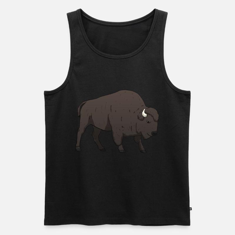 Bison Büffel - Männer Premium Bio Tank Top - Schwarz