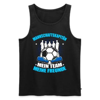 Mannschaftskapitän Fußballmannschaft Kapitän - Männer Premium Bio Tank Top - Schwarz - Vorne - Michal (187cm)