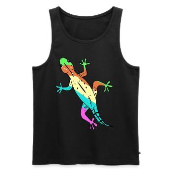 Eidechse Gecko Zoologie Wildtiere Lurch Amphibie - Männer Premium Bio Tank Top - Schwarz - Vorne - AI Model Male 178 light (178cm)