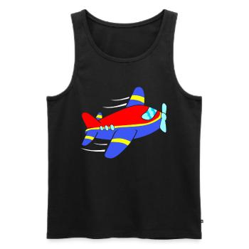 Flugzeug Flieger - Männer Premium Bio Tank Top - Schwarz - Vorne - Michal (187cm)