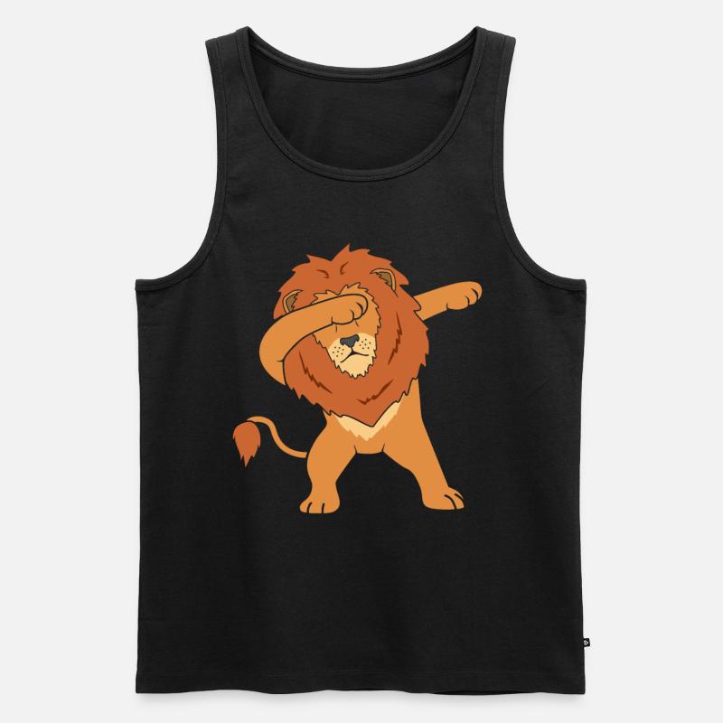 Löwe Dab - Männer Premium Bio Tank Top - Schwarz