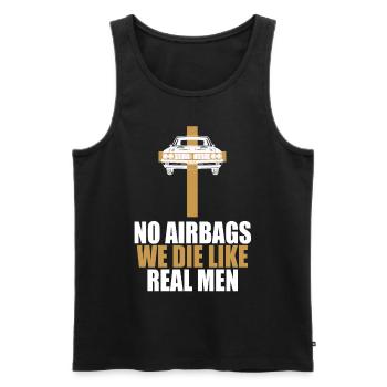 Pas d'airbags nous mourons comme de vrais hommes voiture classique - Débardeur bio Premium Homme - noir - Devant - Michal (187cm)
