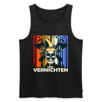 Fichten Sichten Und Vernichten Förster Holzfäller - Männer Premium Bio Tank Top - Schwarz - Vorne - AI Model Male 178 light (178cm)