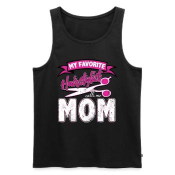 Barber mom - Men's Premium Organic Tank Top - black - Front - AI Model Male 178 light (178cm)