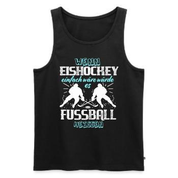 Lustiges Eishockey Shirt für die Eishockey Saison - Männer Premium Bio Tank Top - Schwarz - Vorne - AI Model Male 178 light (178cm)