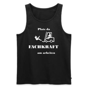 Gabelstaplerfahrer Gabelstapler Staplerfahrer - Männer Premium Bio Tank Top - Schwarz - Vorne - Michal (187cm)