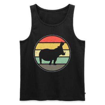 Hippo Africa - Men's Premium Organic Tank Top - black - Front - Michal (187cm)