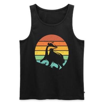 Honey Badger Retro Gift - Men's Premium Organic Tank Top - black - Front - AI Model Male 178 light (178cm)